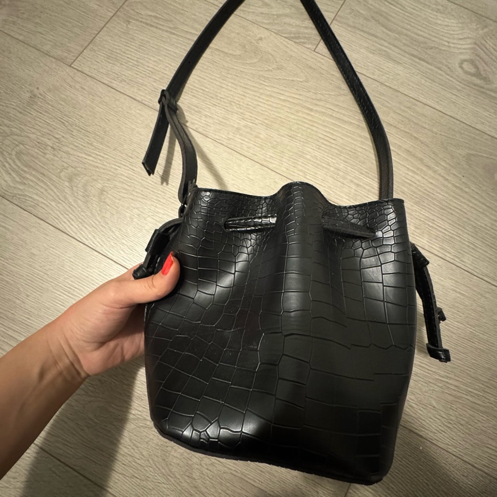 Croc-Embossed Bucket Bag